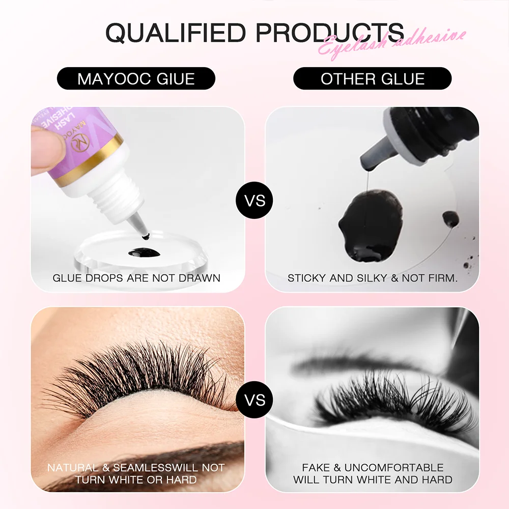 5/10PCS 0.3 Sec Eyelash Extension Glue Fast Dry Individual Lashes Glue Sensitive Eye Black Eyelash Glue Lash Free Custom Logo