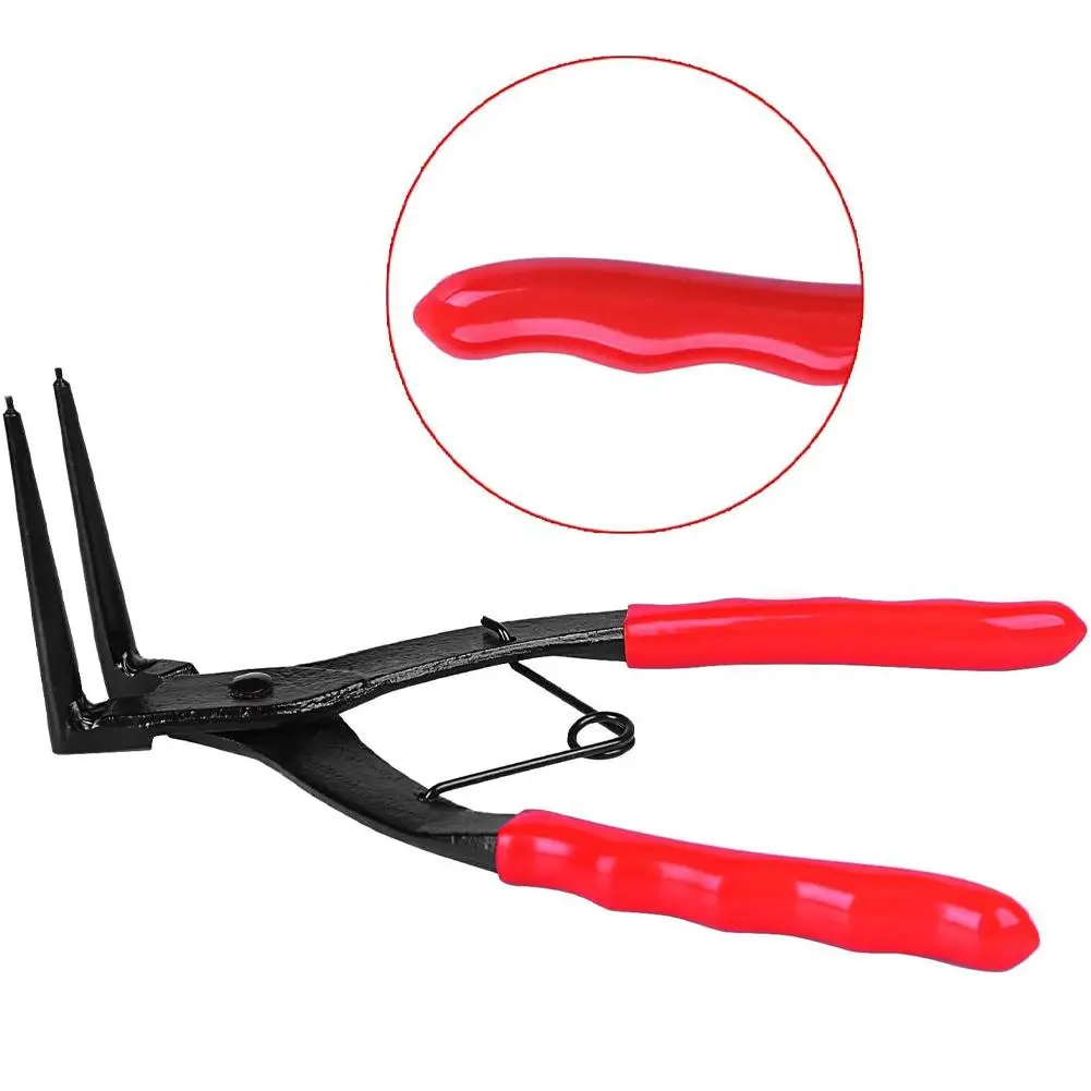 

90 ° Удлиненные стопорные плоскогубцы, прямоугольные плоскогубцы для внутреннего стопорного кольца для ремонта глубоких отверстий, инструмент для обслуживания изогнутого носа иглы O3K1