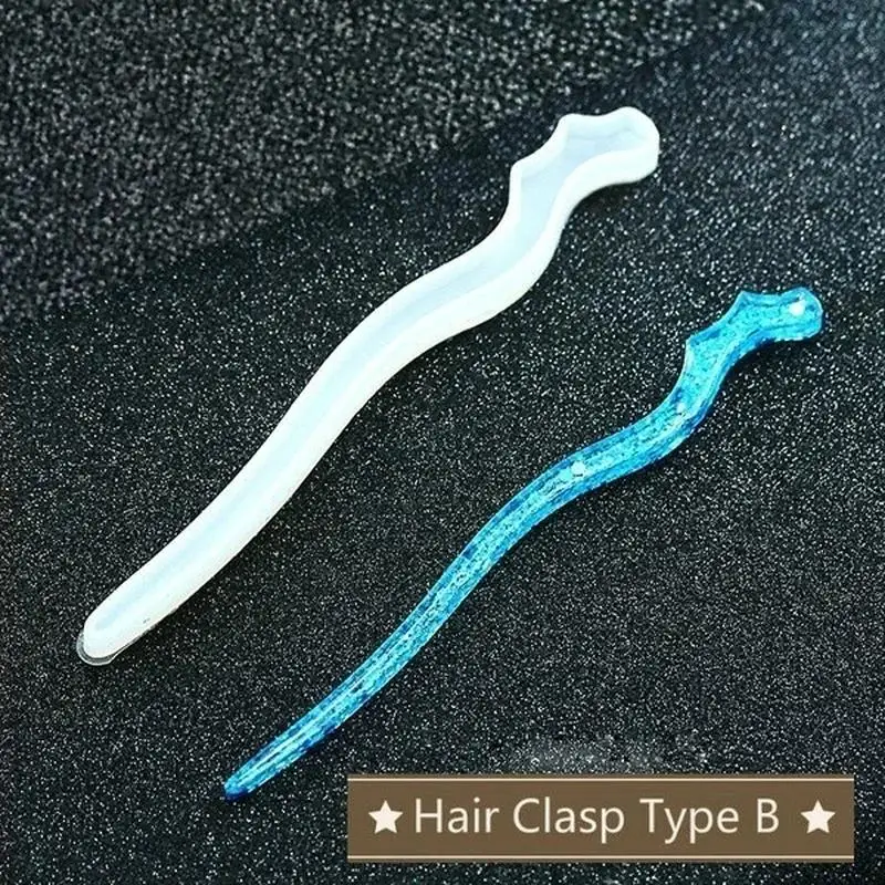 جديد شفاف دبوس الشعر سيليكون قالب خاص للراتنج DIY بها بنفسك الشعر صنع المجوهرات قالب راتنجات الايبوكسي قوالب السيدات الشعر الزخرفية