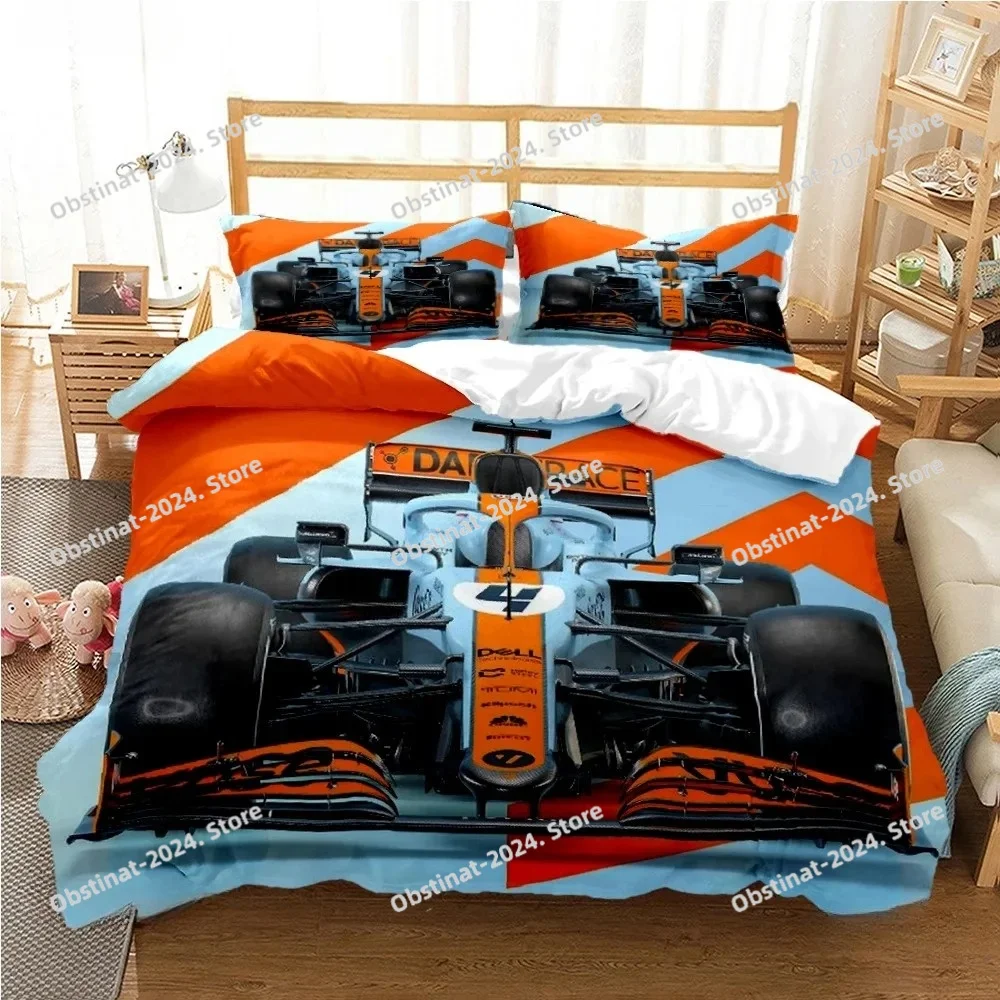 

Stylish Moto Car Print Bedding Set - All Season Comfort Soft Duvet Cover and Pillowcase - Single to King Sizes