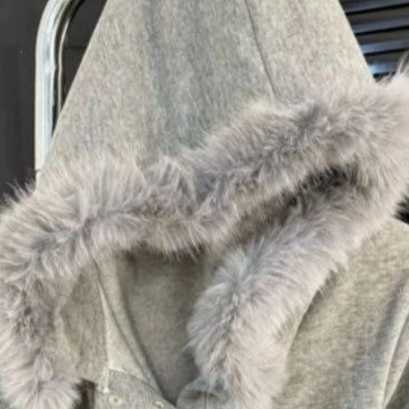 Women's Autumn Spring Tops Hooded Drawstring Solid Color Plush T-shirt Skinny Loose Casual Simple Premium New Versatile Niche