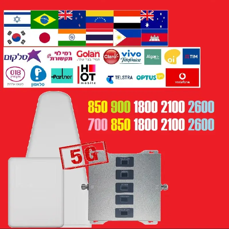 B28 700 B5 850 1800 2100 2600  Australia Optus Telstra Virgin Mobile Vodafone Amplifier Signal Booster LTE Repeater