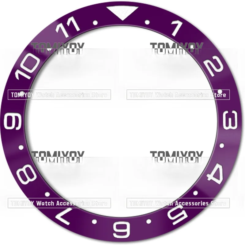 38 мм темно-синий фиолетовый черный 12-часовой гальванический керамический безель с наклонной поверхностью подходит для часов SKX