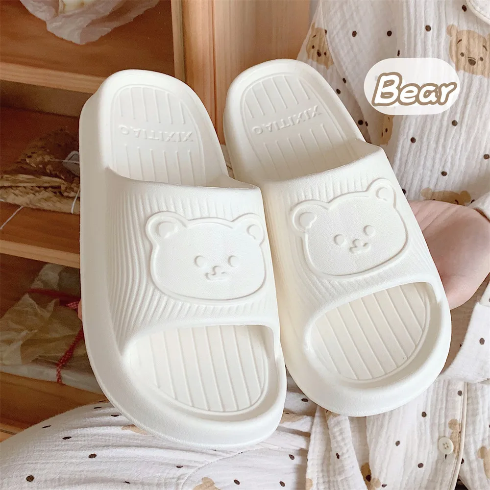 Comfortable Lightweight Slippers Cute Cartoon Bear Non-Slip Wear-Resistant Home Slippers Women Shoes Personalized deodorization