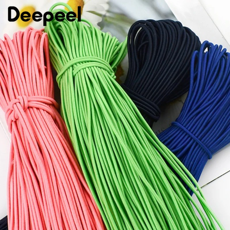 

20Meters 2.5mm Colored Polyester Elastic Rope Hats Garment Drawstring Rubber Band Pants Shoes Stretch Tape Sewing Accessories