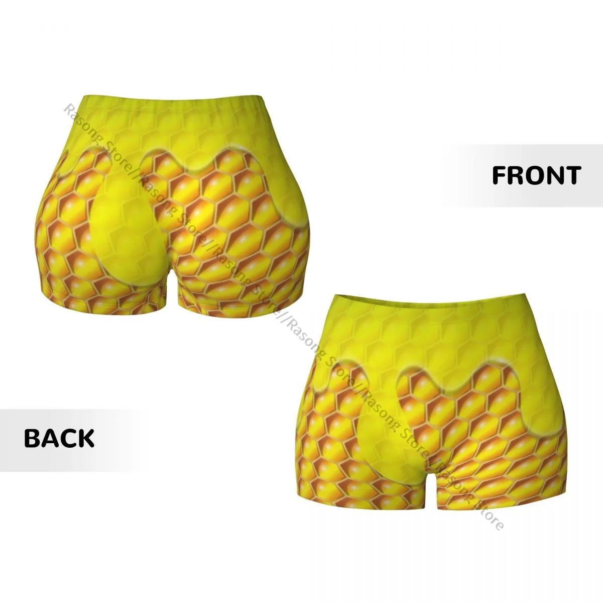 Push Up Short Elasticity Scrunch Butt Honeycomb And Honey Drips Running Shorts Sports Shorts Womens Clothes Gym