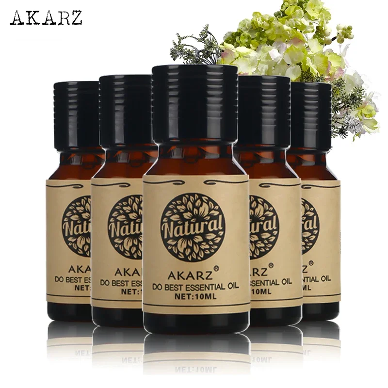 

AKARZ Essential Oil Set - Rose, Lavender, Musk, Melissa, and Neroli - Aromatherapy, Massage, Spa, Bath - 10ml*5