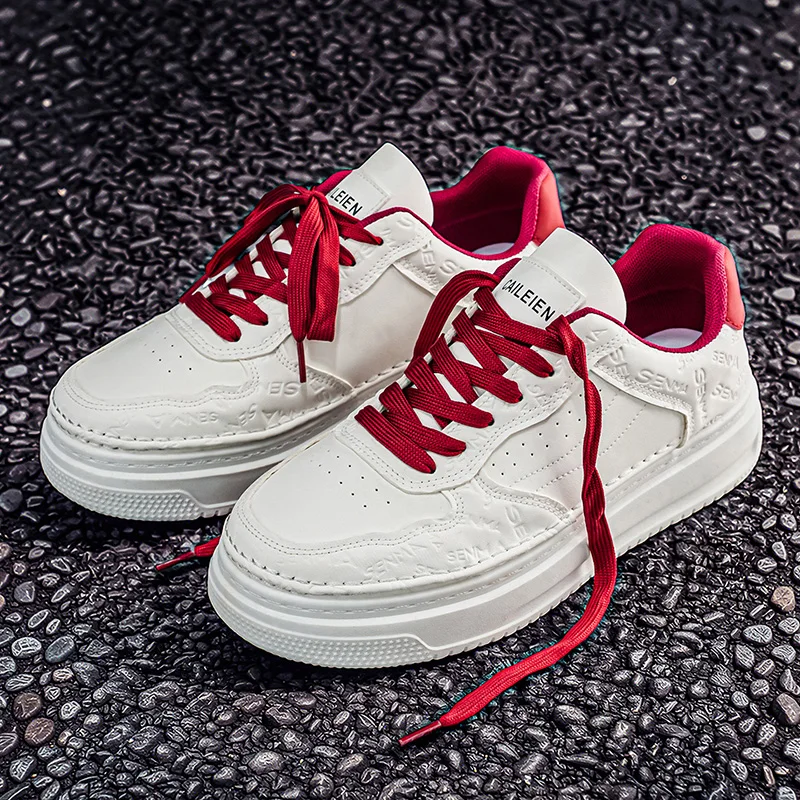 

Casual Sneakers 2026 New Fashion Leather Men White Sneakers Breathable Comfort Classic Casual Shoes Mens Outdoor Walking Shoes