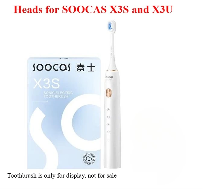 8PCS heads Compatible with SOOCAS X3S X3U electric toothbrush head X3S X3U replacement head Universal cleaning 2258 white black