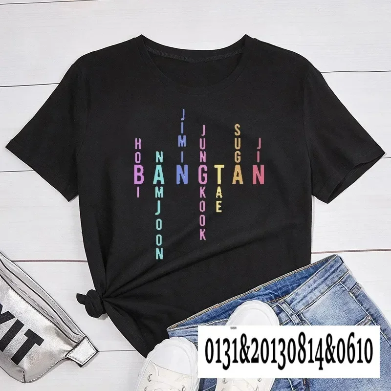 Bangtan Lid Naam T-Shirt Jimin Jungkook Tae Suga Namjoon Hobi Jhope Jhope Jin Bangtan Korea Print T-Shirt Dames T-Shirt Top