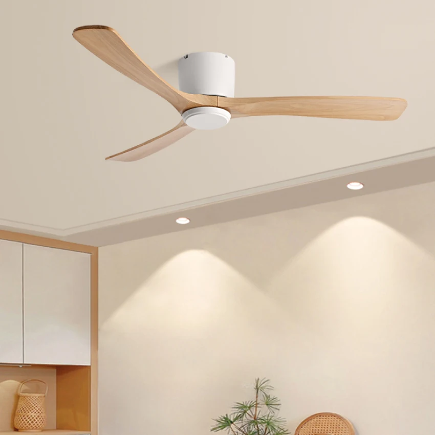 FUMANJIA DC Inverter Ceiling Fan | 6-Speed Remote Control | Solid Wood Blades | Low Ceiling Design | 110-240V Universal Voltage