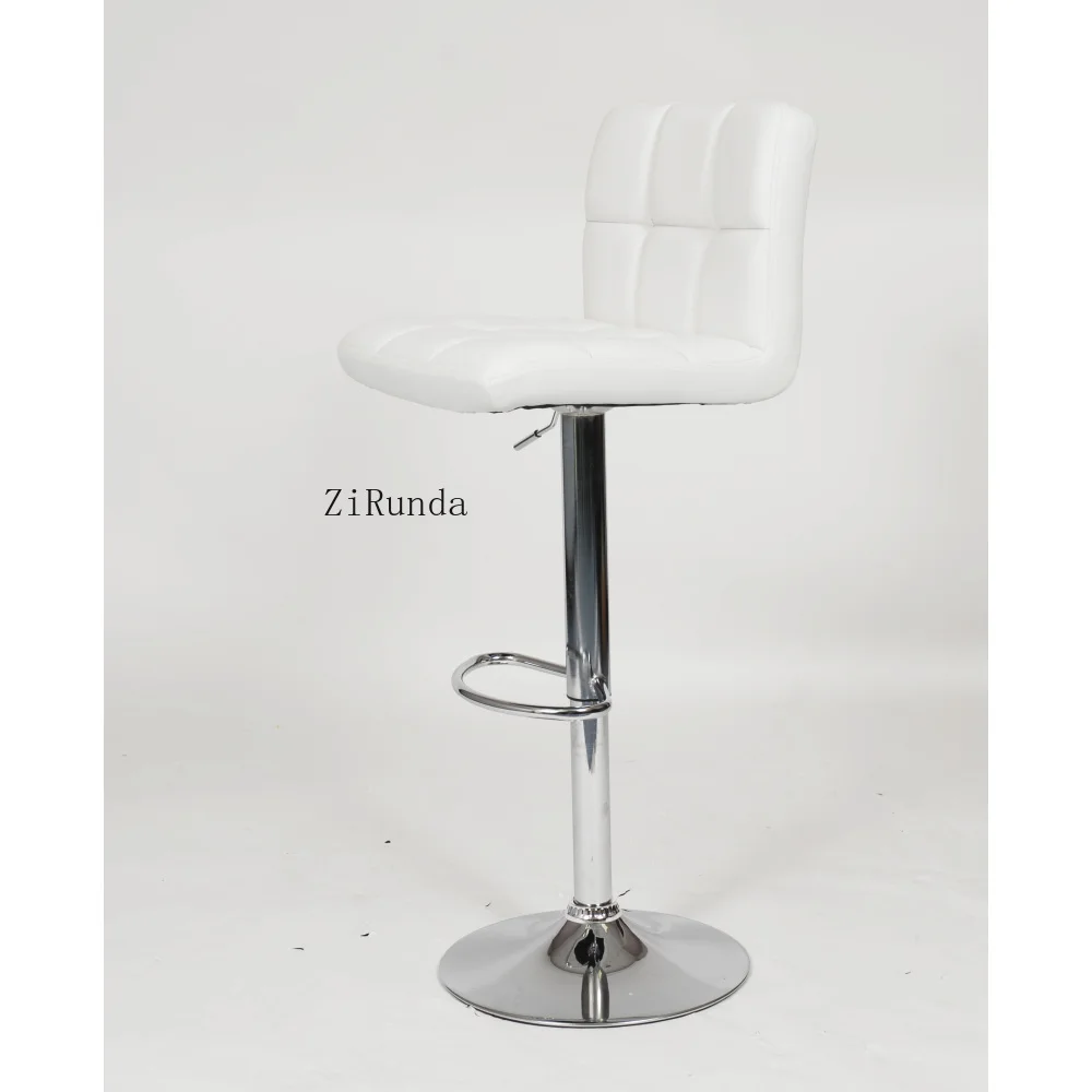 Draaibare kunstleren verstelbare hydraulische barkruk, set van 2, wit