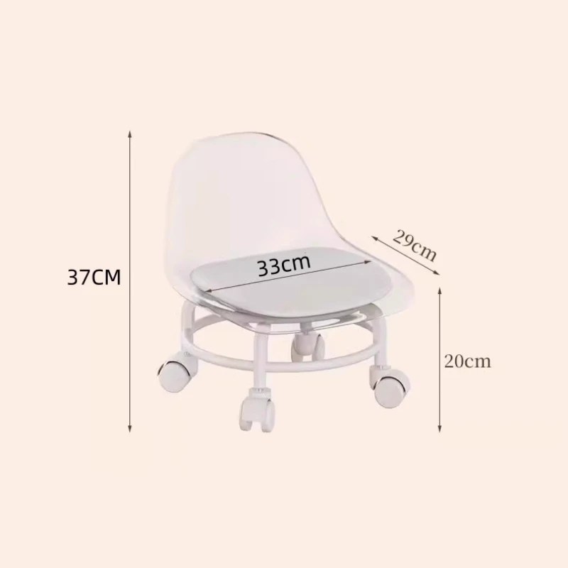 Small Low Stool with Wheel Toddler Stool Household Lazy Roller Skating Small Chair Acrylic Material Furniture Minimalist Modern view 6