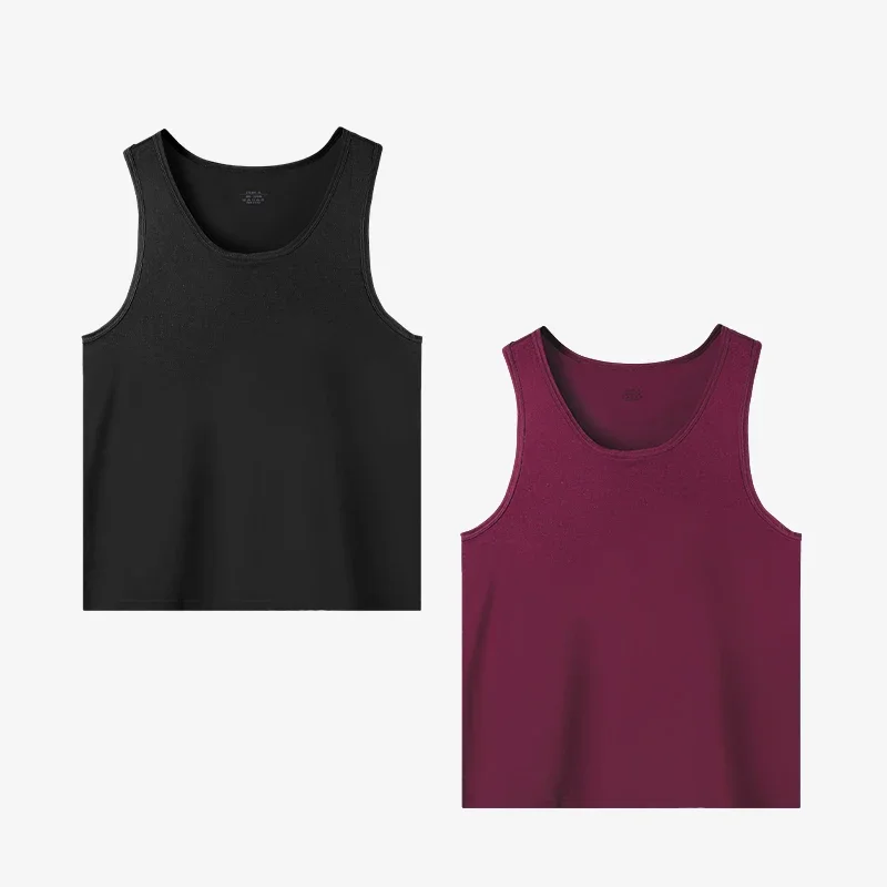 

2PCS Men's pure cotton tank top. It is breathable and form-fitting, suitable for young people. It can be used as a base layer fo