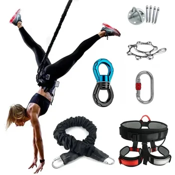 Bungee Dance latająca lina do zawieszenia antygrawitacyjna lina do jogi zestaw opasek oporowych trening Fitness sprzęt do domowej siłowni