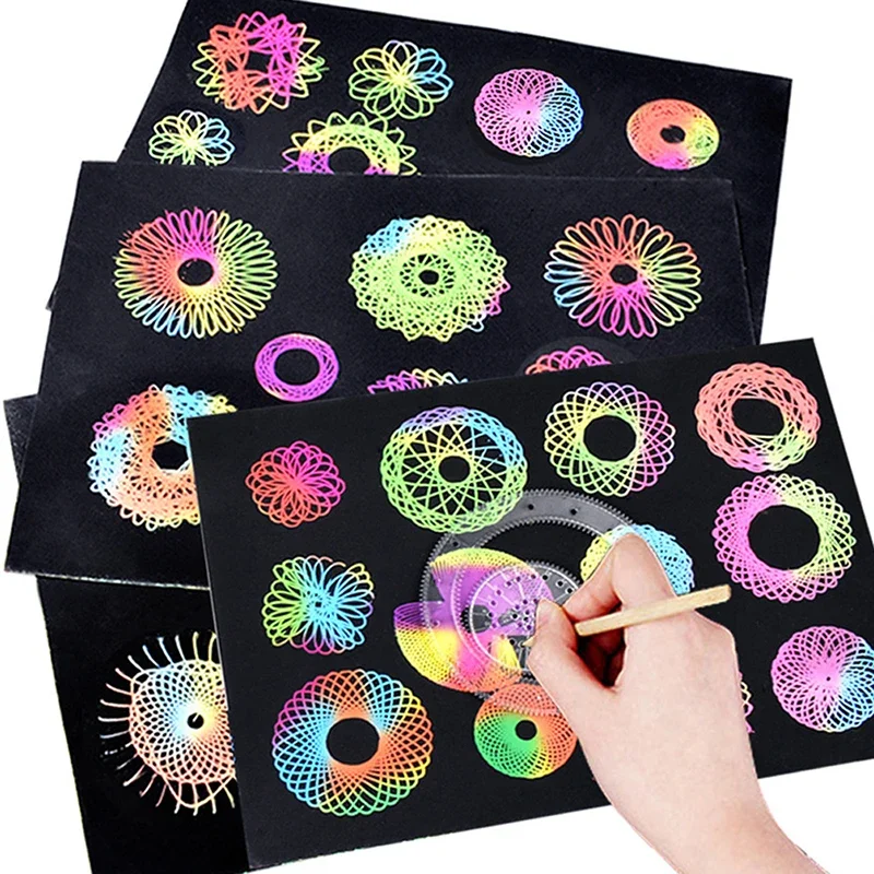 22pcs Rajzolás Művészet Gyermek- diákok geometriai Spirál papíráru Munkaeszköz spirograph Mérővessző Kreatív Tudomány Nevelési toys számára gyerekek