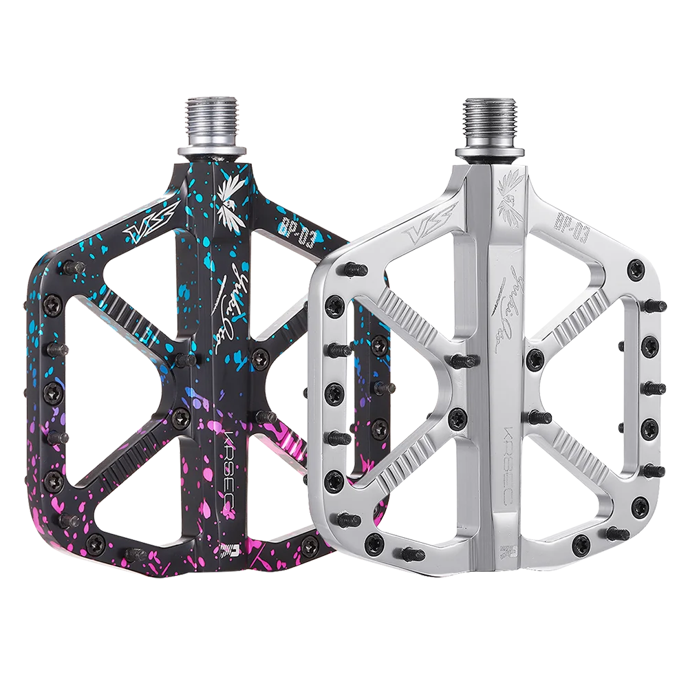 AliExpress KRSEC MTB Bicycle Pedal CNC 3 Bearings Titanium Non-slip BMX Road Bike Pedals Aluminum Alloy Bike Parts for Cycling Accessories