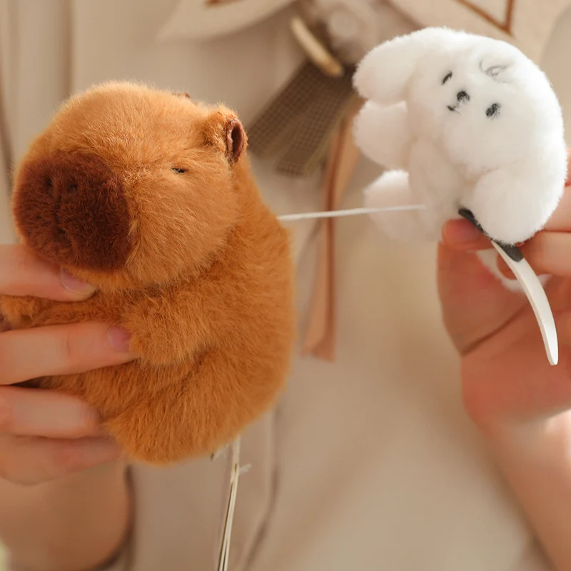 Mini 10cm Schwanz wedeln Capybara Katze Puppe niedlichen Zugseil bewegt schwingen rotierenden Hündchen Plüsch tier weiches hochwertiges Geschenk