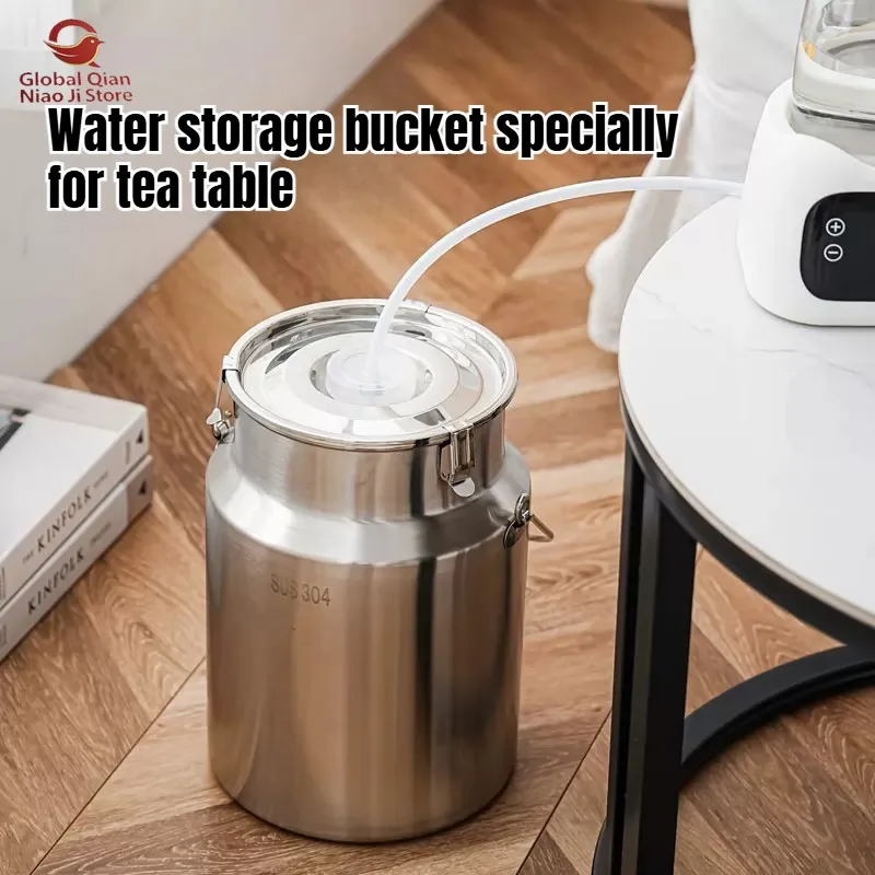 Kung Fu Tea Set Water Bucket, 304 Stainless Steel Water Storage Bucket Under Water Dispenser for Home Use, for Vehicle