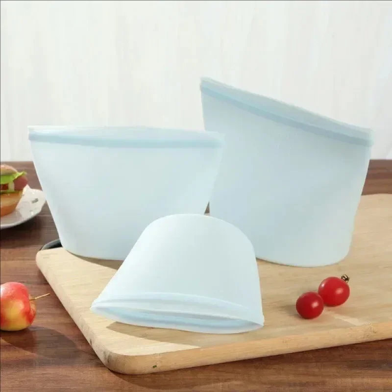 1PC Silicone Food Storage Bag Reusable Stand  Zip Bag Leakproof Containers Fresh  Food Fresh Wrap Ziplock  Bolsas De Plastico