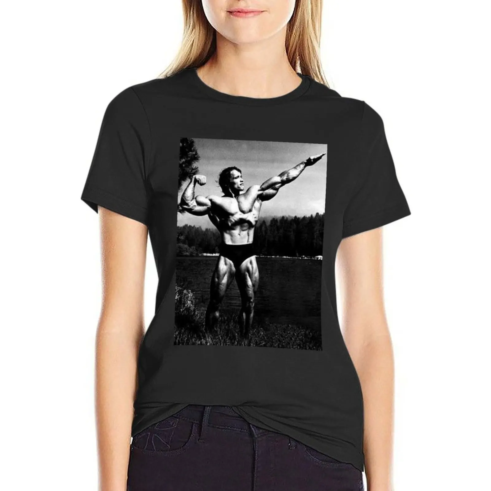 Arnold Schwarzenegger T-shirt summer clothes summer top rock and roll t shirts for Women