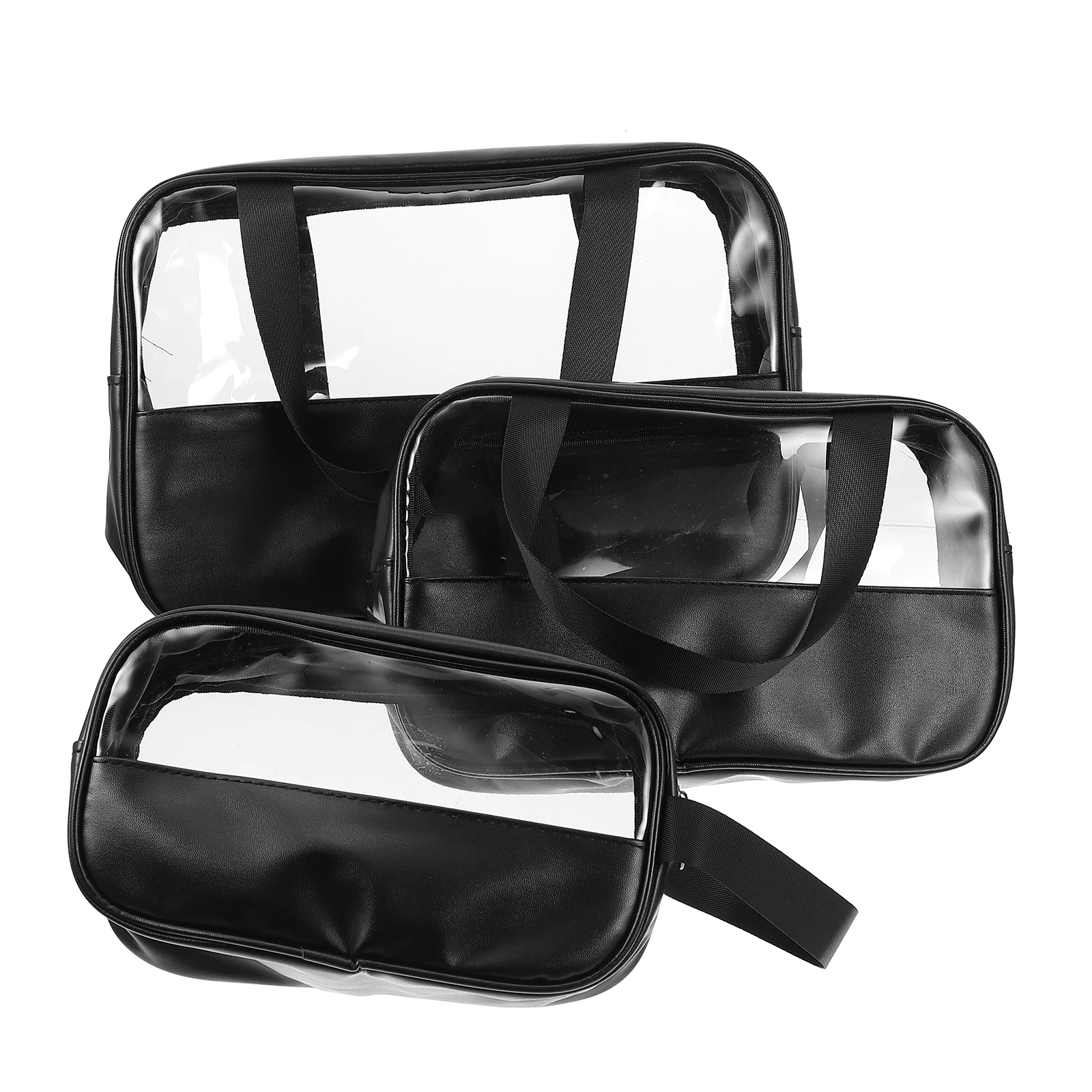 

3pcs Travel Toiletry Bag Clear PVC Storage Bags for Travel Lightweight Wash Bag Polyester Toiletries Organizer Makeup