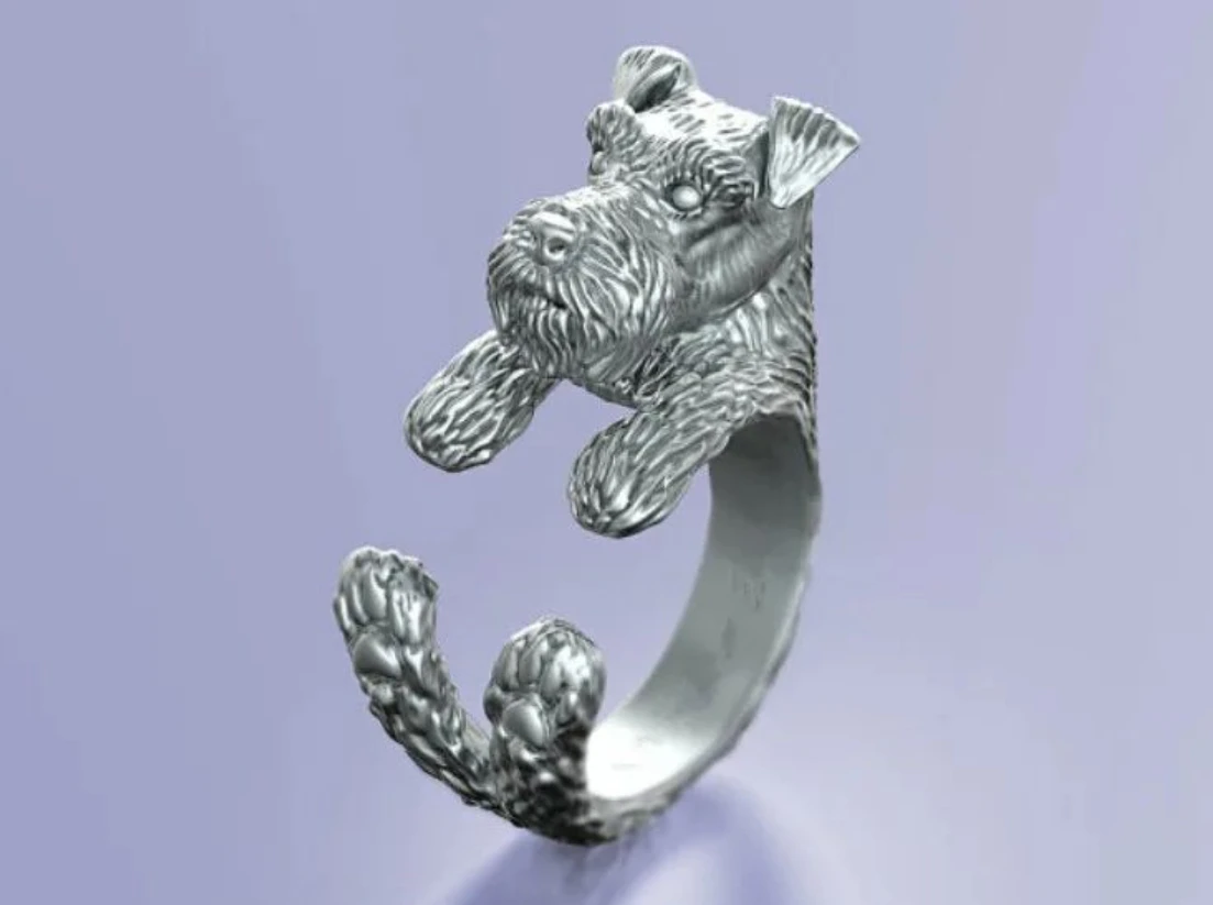 Trendy Vintage Miniature Schnauzer Rings