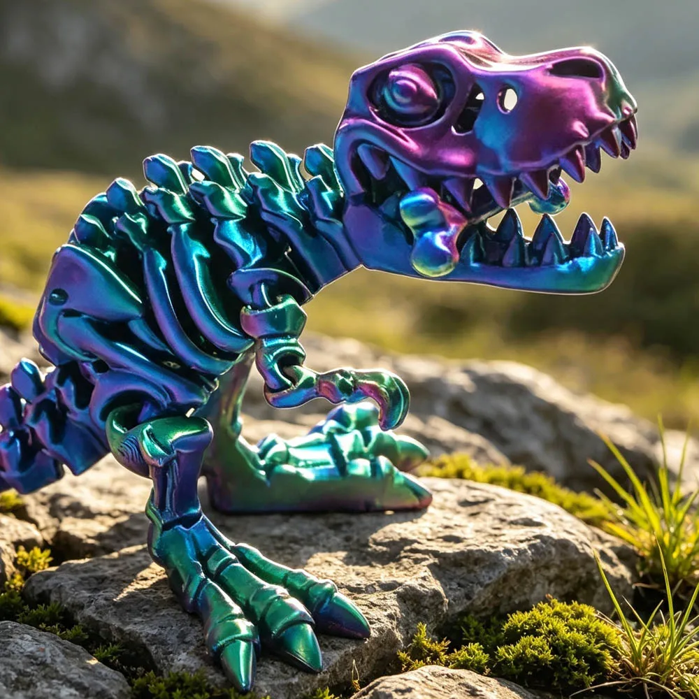Esqueleto de Dinossauro Tyrannosaurus Rex Impresso em 3D de 18CM, Ornamento Deformável, Presente, Decoração de Mesa, Brinquedo Artesanal para Aniversários e Decoração de Casa