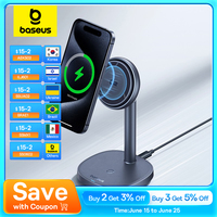 Baseus 2-in-1 Wireless Charger Qi2 15W Magnetic Wireless Charging Stand For iPhone 13 14 15 AirPods Pro