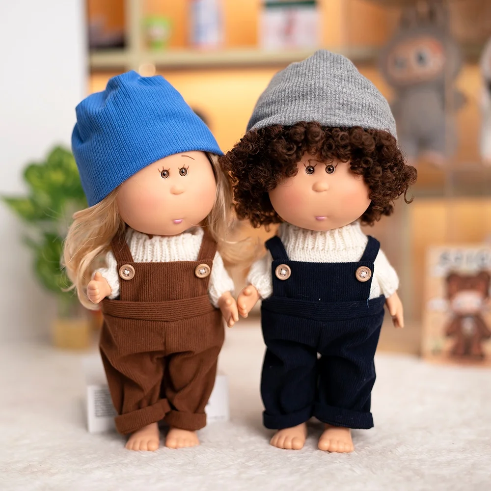Doll Accessories For 24cm Spanish Potato Doll Handmade Hat Sweater Overalls Leather Shoes Clothes Outfits Girls Kids Gift