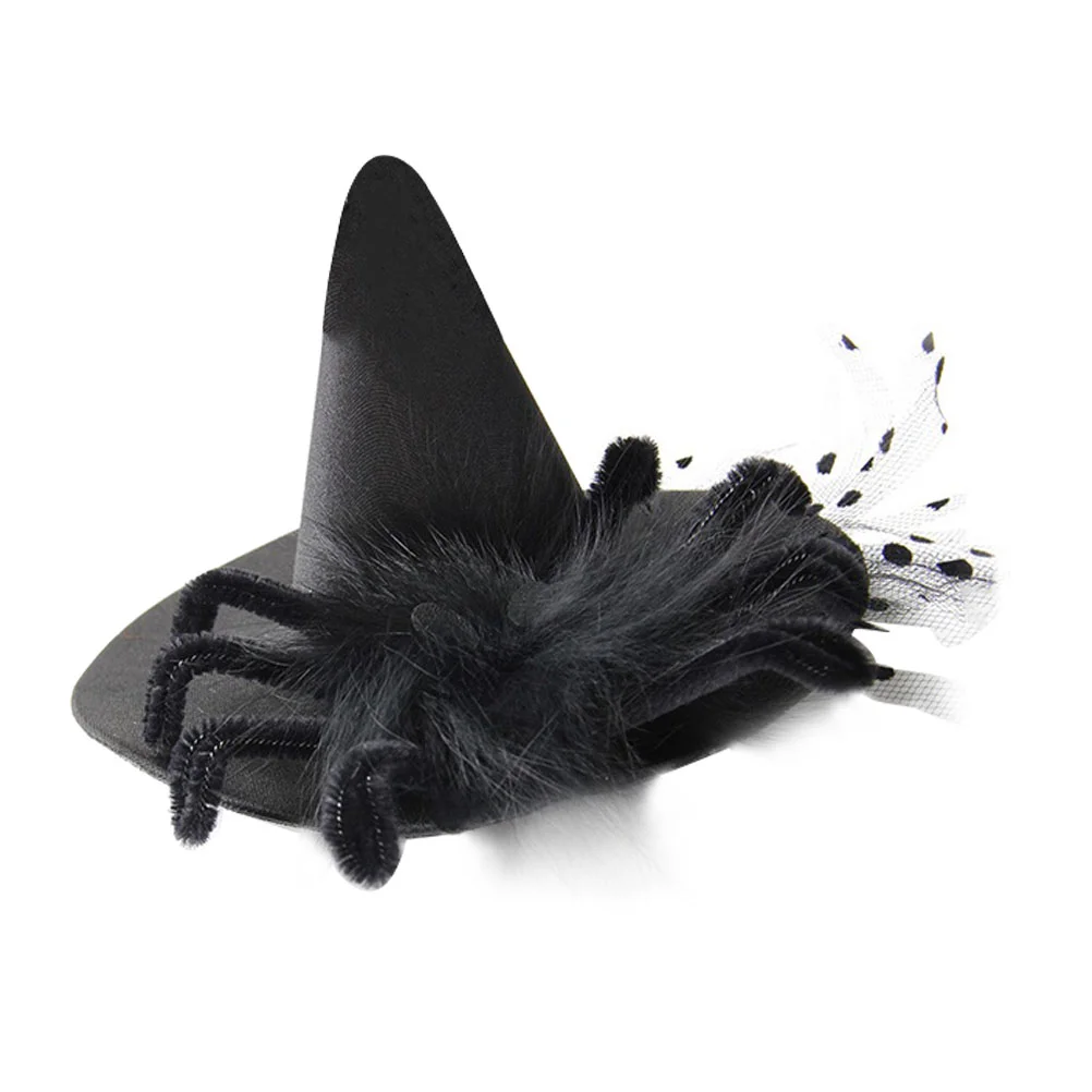 

Wizard Hat Halloween Party Headdress Hairpin Decor Decorate Plush Accessory Flower Unique Present Decoration