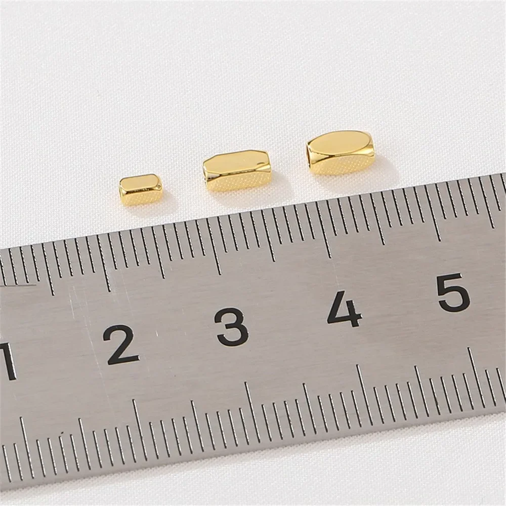 

14K Gold Colored Long Strip with Rounded Corners and Scattered Beads Handmade DIY Bead Bracelets Necklaces Accessories Materials