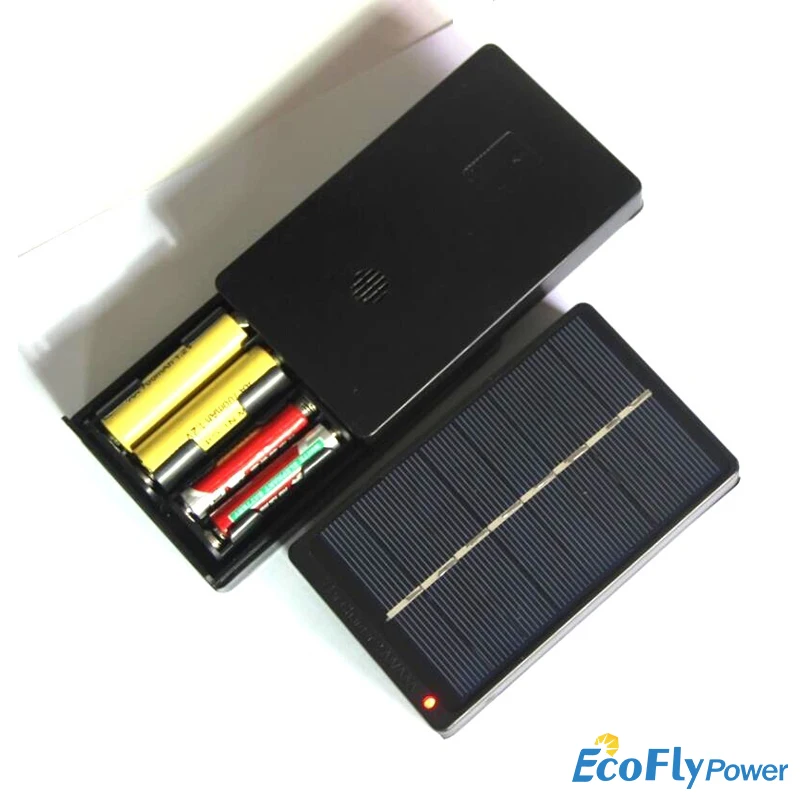 1W 4V 250mA Solar Panel 115*68*26mm Solar Charger With Battery Holder Can Charge 2 * AA/AAA 1.2V Battery Charger