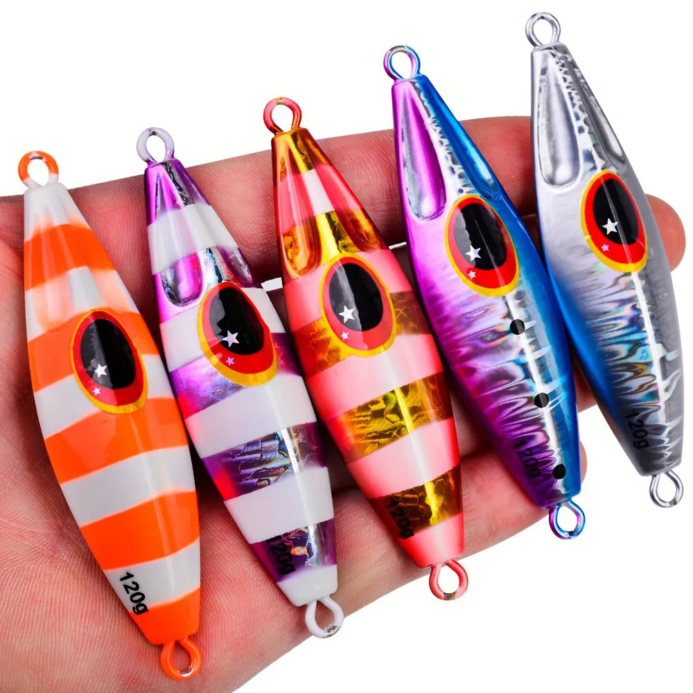Jig métallique à coulée lente pour jigging 30g 40g 60g 80g 100g 120g, leurre de pêche en mer profonde pour bateau, matériel de pêche en eau salée