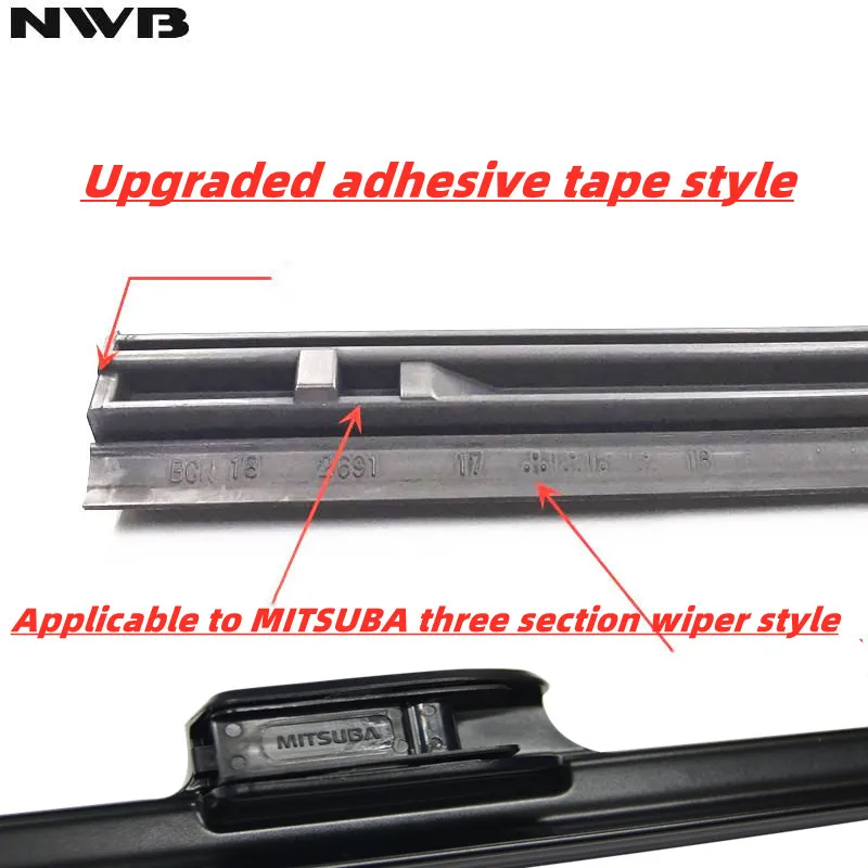 NWB Wiper Rubber is Applicable to Nissan Infiniti Honda Acura Mitsubishi Mazda MITSUBA Front Wiper Blade 10mm Wide