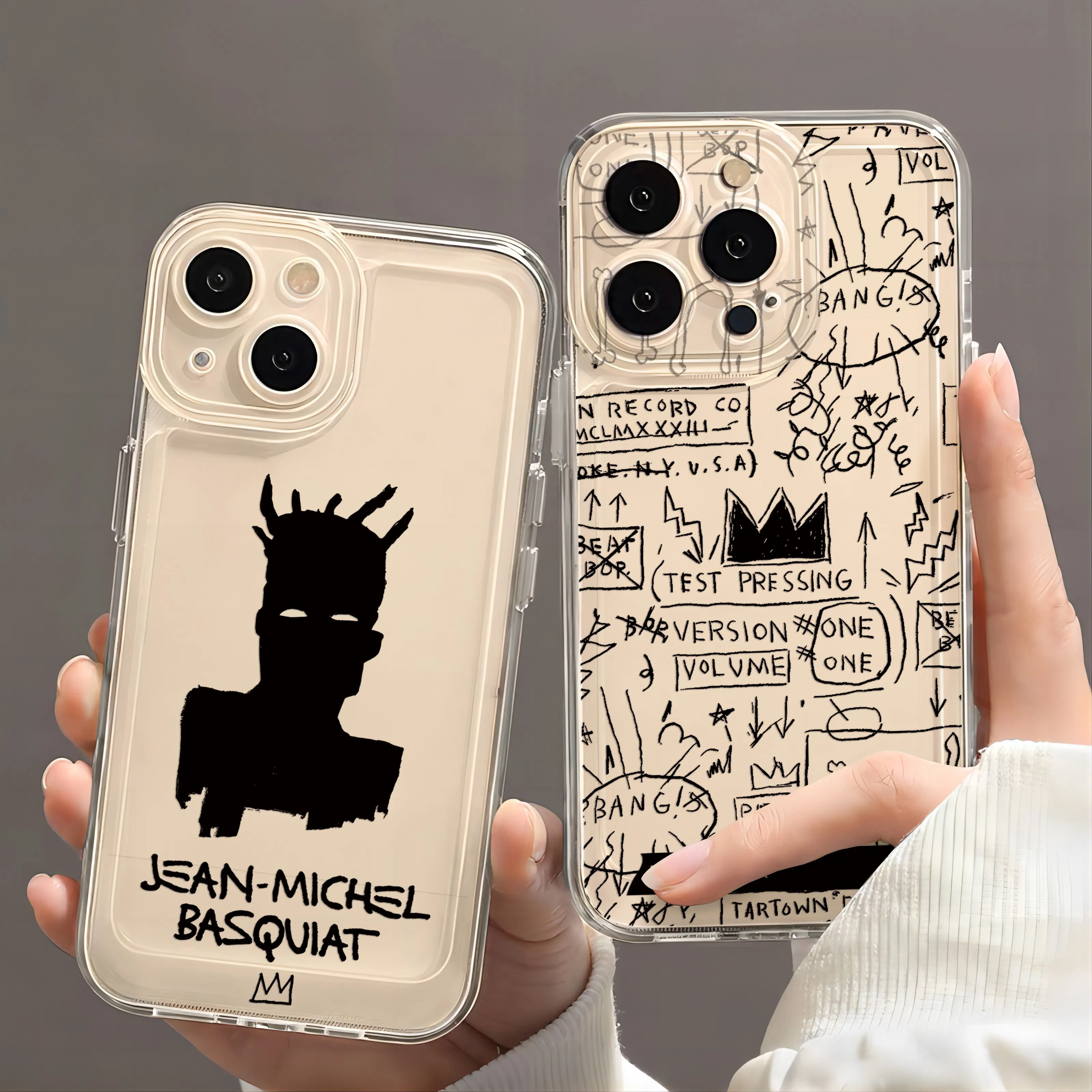 New Graffiti Art Hot Phone Case For iPhone 16 15 14 13 12 11 Mini Pro Max X XR XSMax 7 8 Plus SE20 B-Basquiats Transparent Cover