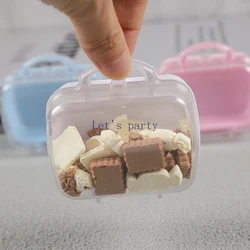4Pcs Transparent Plastic Suitcase Shape Candy Chocolate Boxes Gift Packing Box for Wedding Birthday Baby Shower Party Decoration