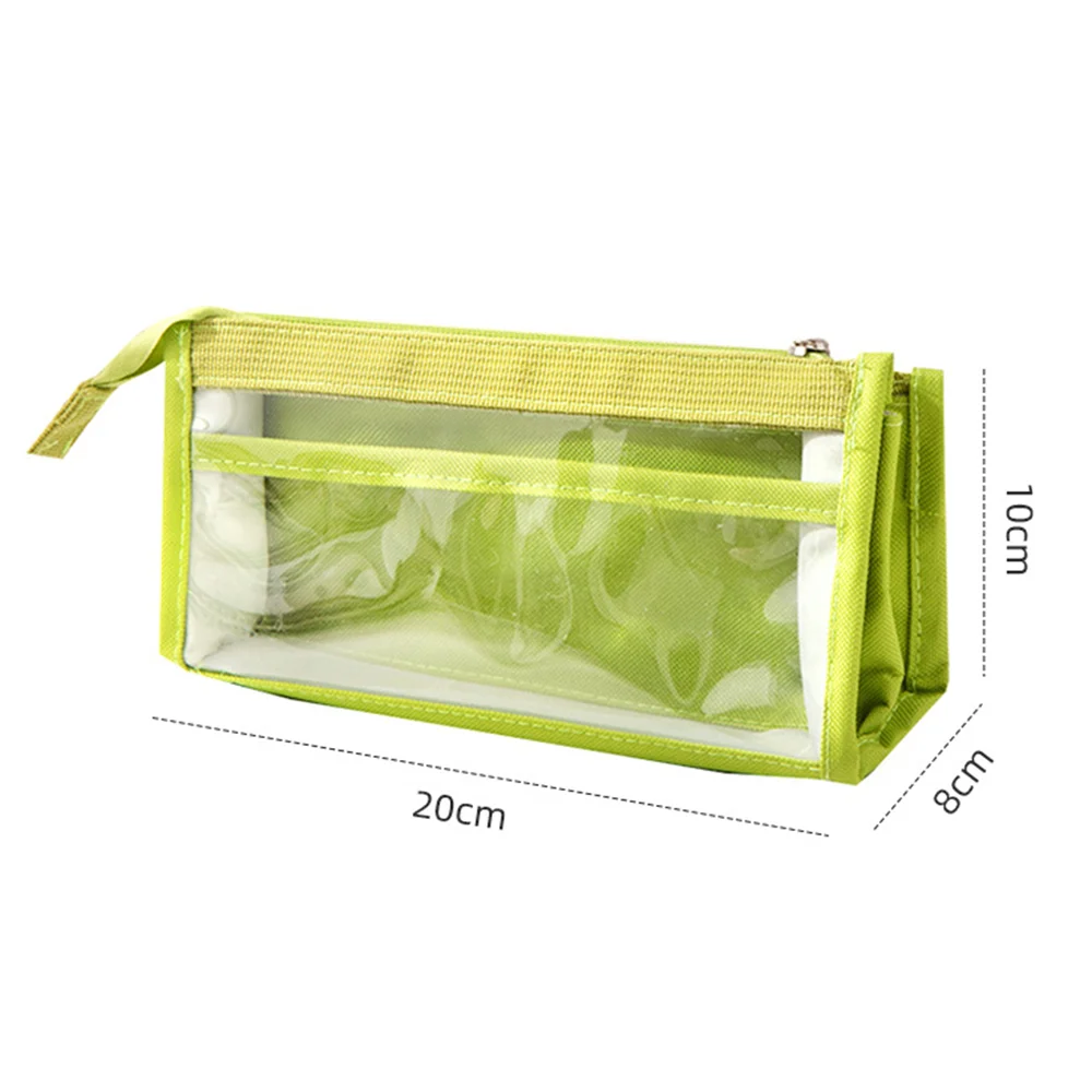 Bolsa de lápices transparente de gran capacidad, suministros de papelería, estuche para bolígrafos estéticos, bolsa para lápices con cremallera para niña, suministros de oficina y escuela, 1 ud.