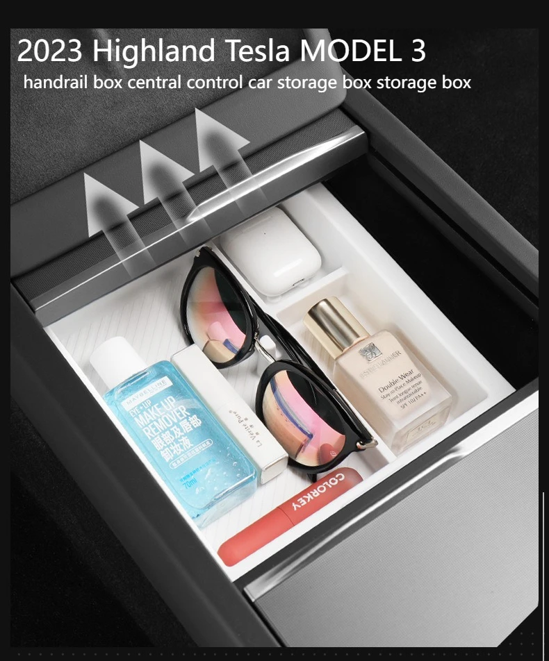 

2023 Highland Tesla MODEL 3 Armrest Box Central Control Car Storage Box Storage Box Accessories