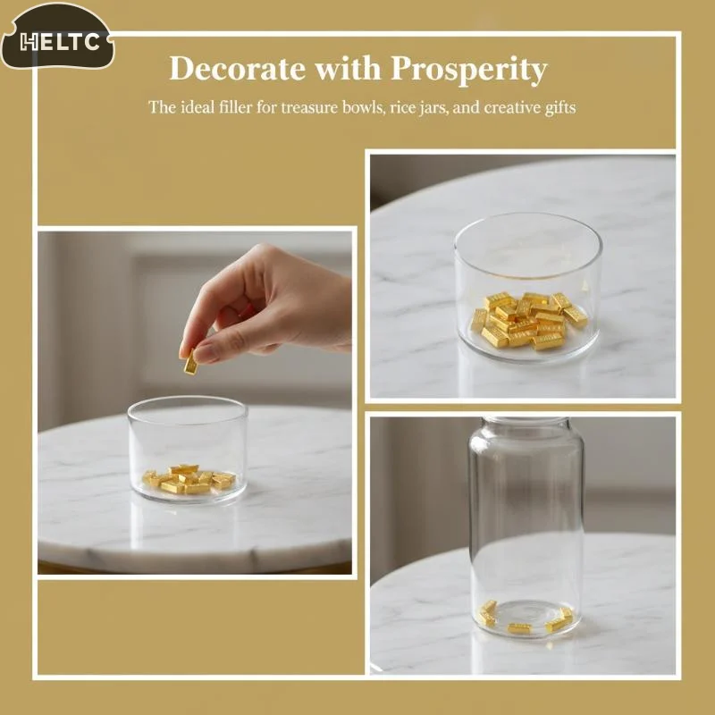100PCS Plastic Gold Attract Wealth Luck Charms Mini Dollars Ingots Gold Melon Seeds Handicraft