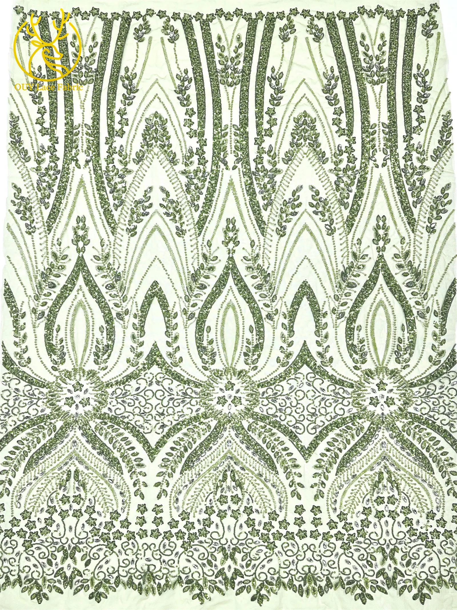 2026 Neues Design Afrikanischer Perlen-Diamant-Spitzenstoff Französischer Nigerianischer Pailletten-Tüll für Damen Partykleid Dekoration Nähen – Detail 7