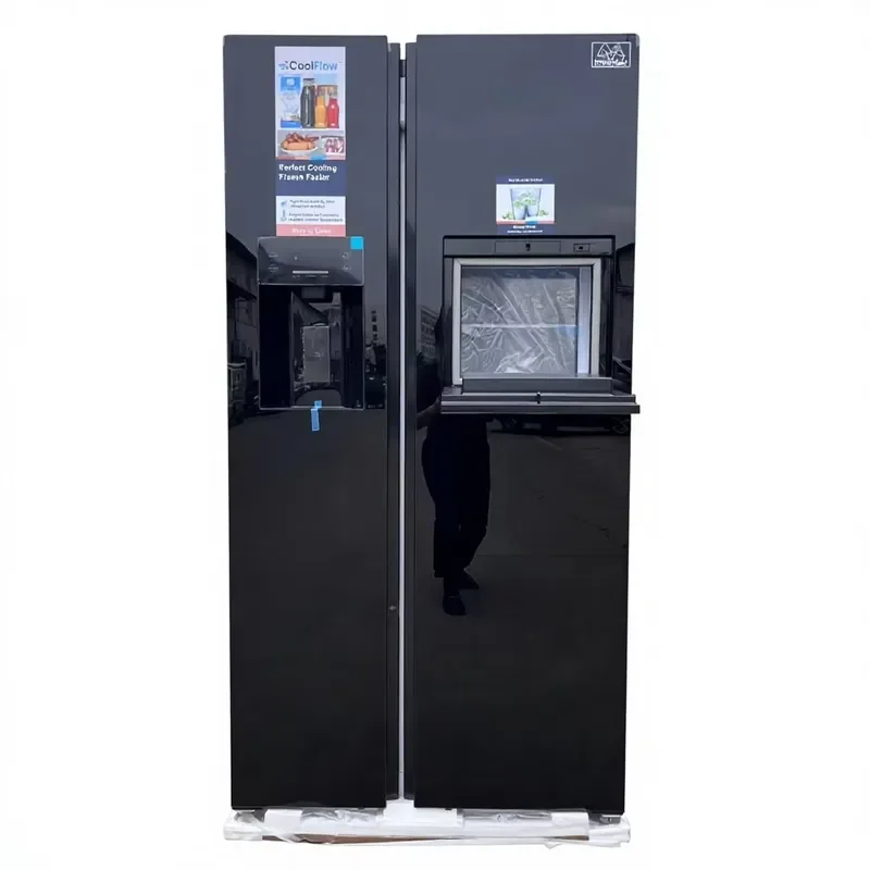 613L Large Capacity Double Door Fridge Side by Side Refrigerator with Water Dispenser Ice Maker Frost Free Energy Saving for