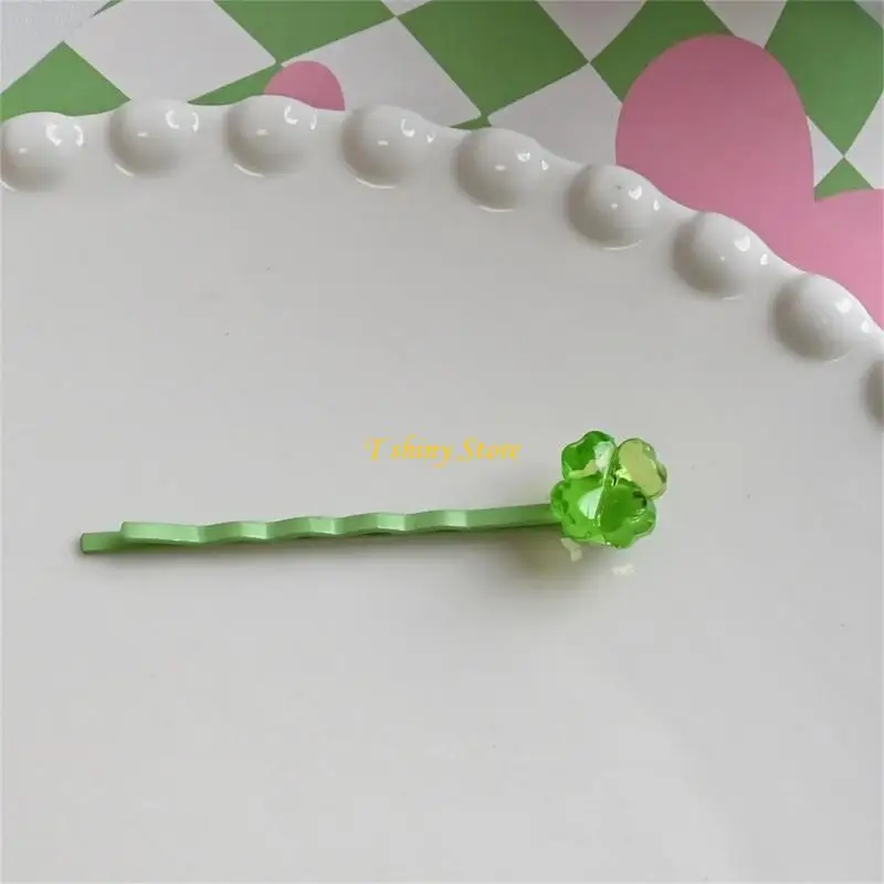 

N58F Green Hair Pins Hair Clip Creative Hair Styling Ornament for Stage Shows