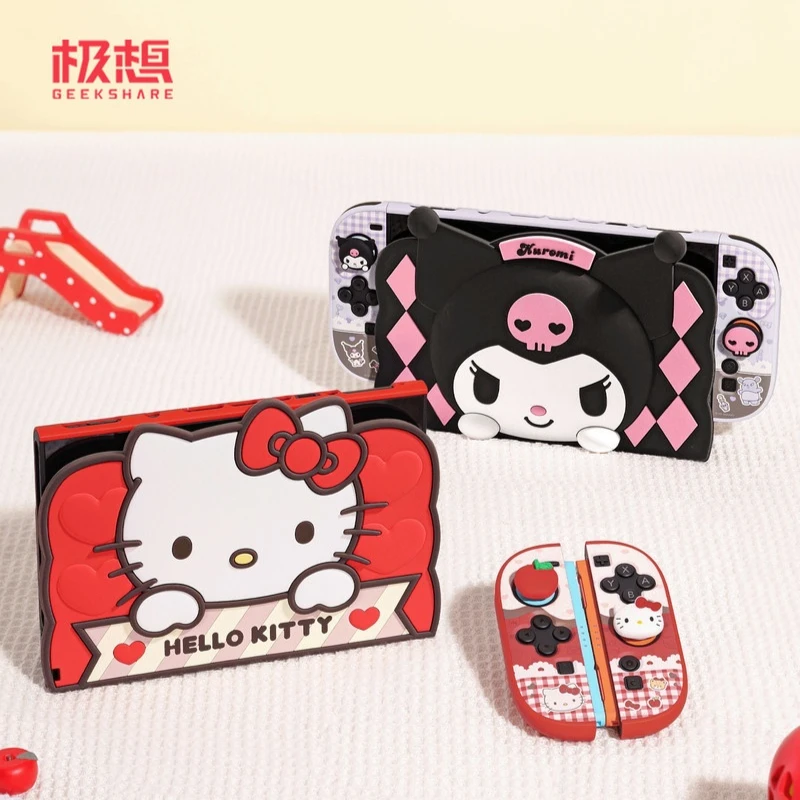 

Защитный чехол для основания Switch, декоративный чехол для основания NS2, милый 3D-чехол с персонажами Sanrio Kuromi Hellokitty, анимационные игровые аксессуары, подарки