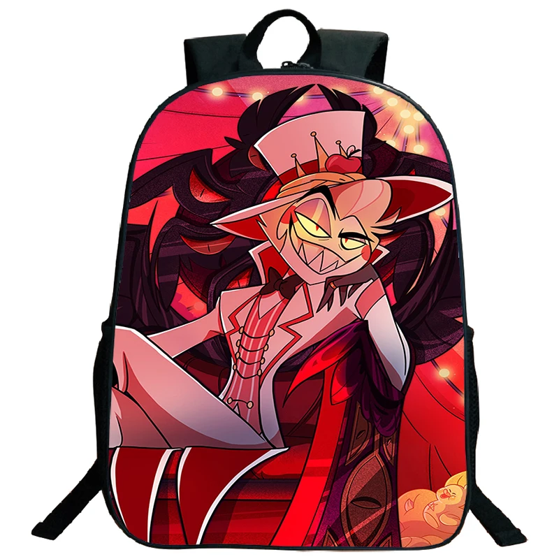 Tas punggung gambar Hazbin kapasitas besar tas sekolah kartun anak perempuan anak laki-laki tas punggung Anime tas buku tahan air tas bepergian tas anak-anak Mochila