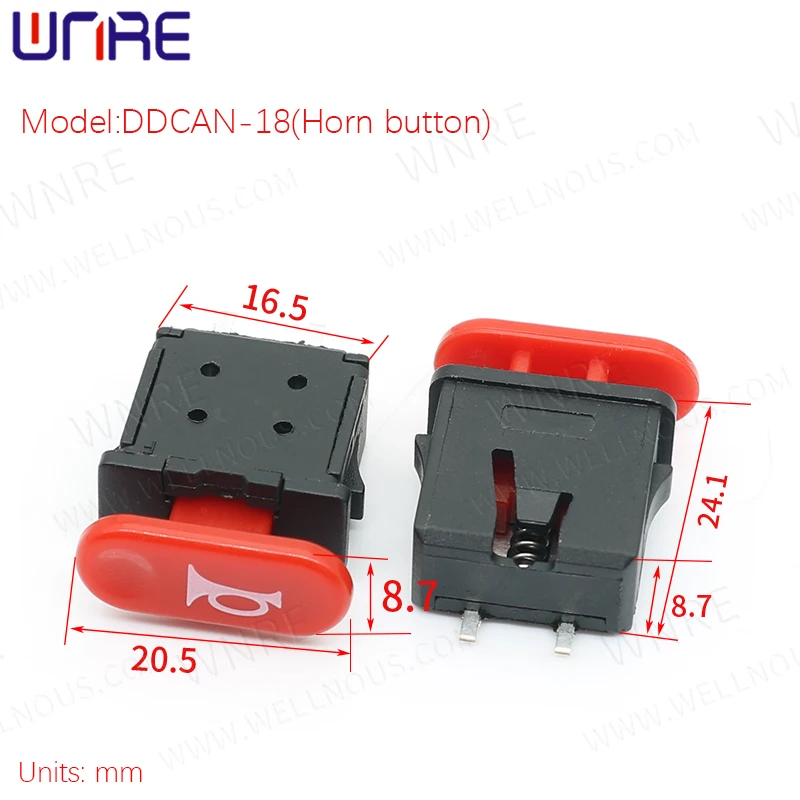 Horn Button Power Switch Electric Skateboard Motorcycle Scooter Two Foot Self Resetting Horn Modification DDCAN-18 Button Switch