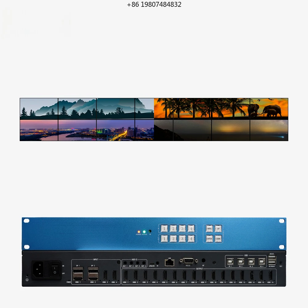 16-Screen Splicing and Roaming Functionality Video Processor Multi-Window Video Processing System 4K60 Video Processor with