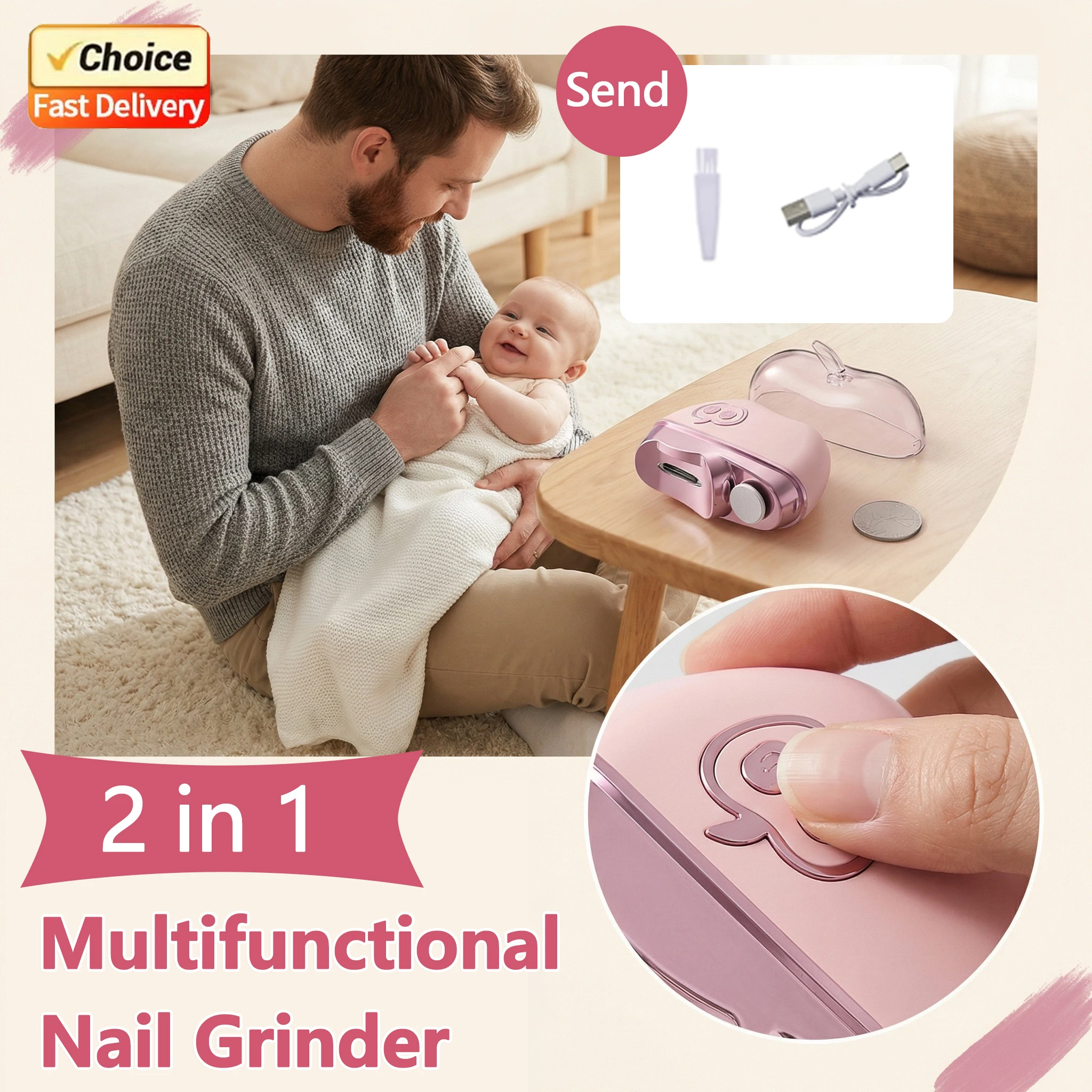 

2026 Новая перезаряжаемая электрическая машинка для стрижки ногтей, низкий уровень шума, безопасная для взрослых и детей, уход за больными, домашний инструмент для личной ухода за волосами