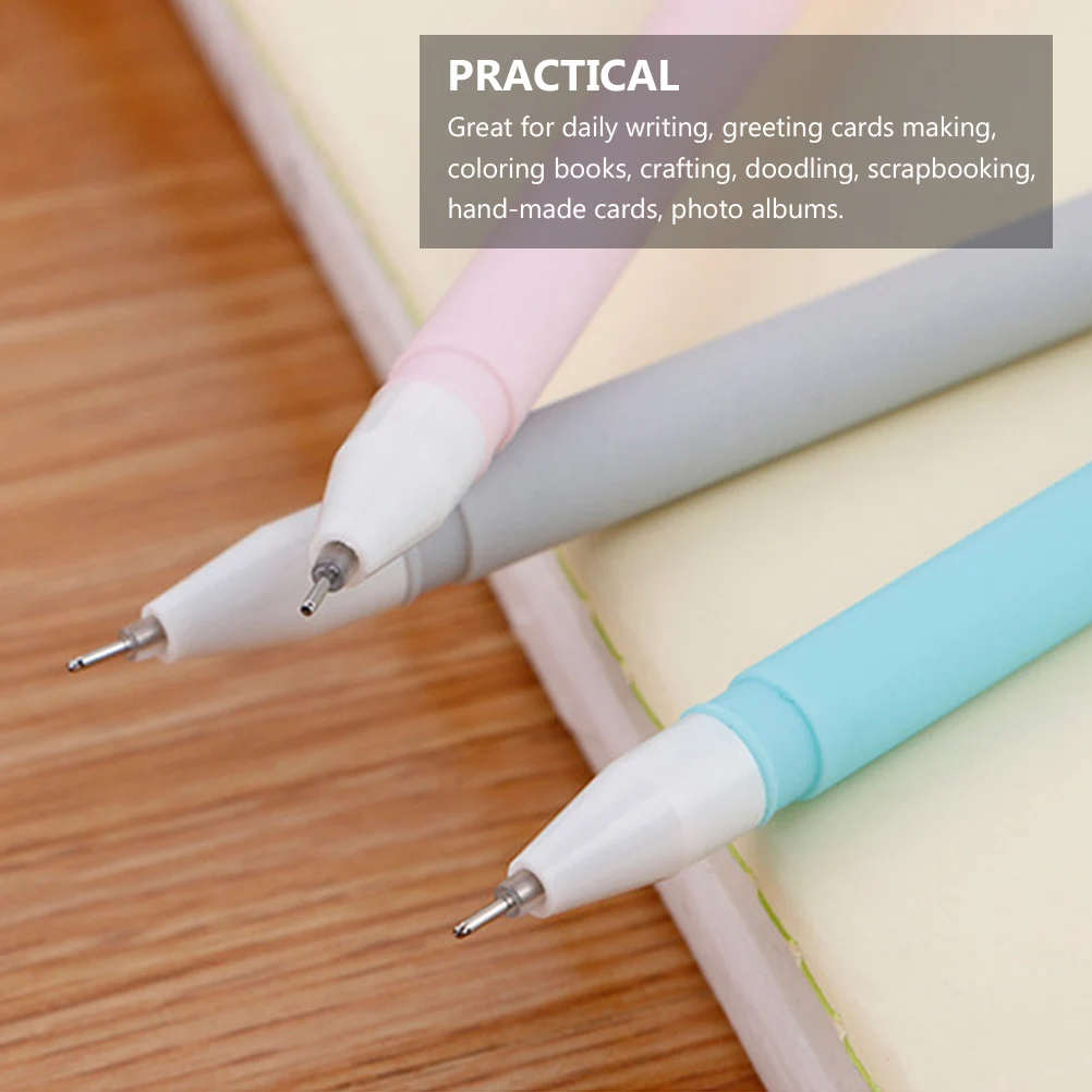 10 Pcs Cartoon Candy Colored Water-based Pen Student Ink Pastel Plastic Adorable Writing Pens