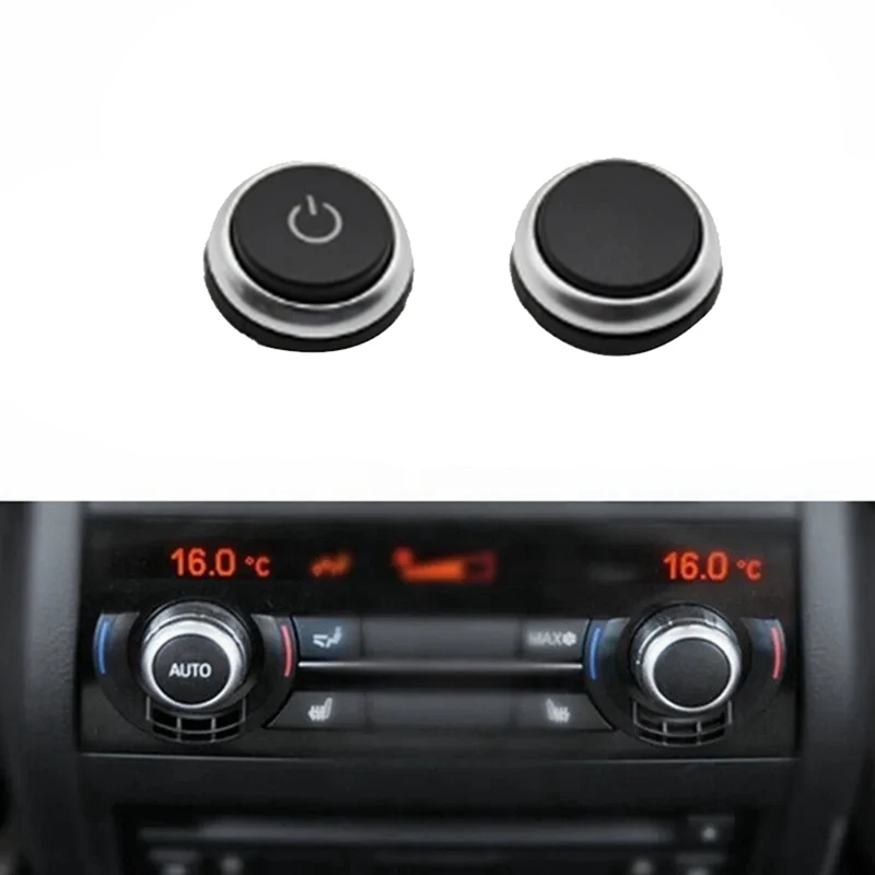 2Pcs Car Air Conditioner Adjustment Knob A/C Switch Button 61319393931 For BMW 5 7 Series X5 X6 F10 F07 F02 F15 F16